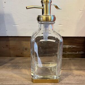Glass Soap Dispenser with Gold Pump